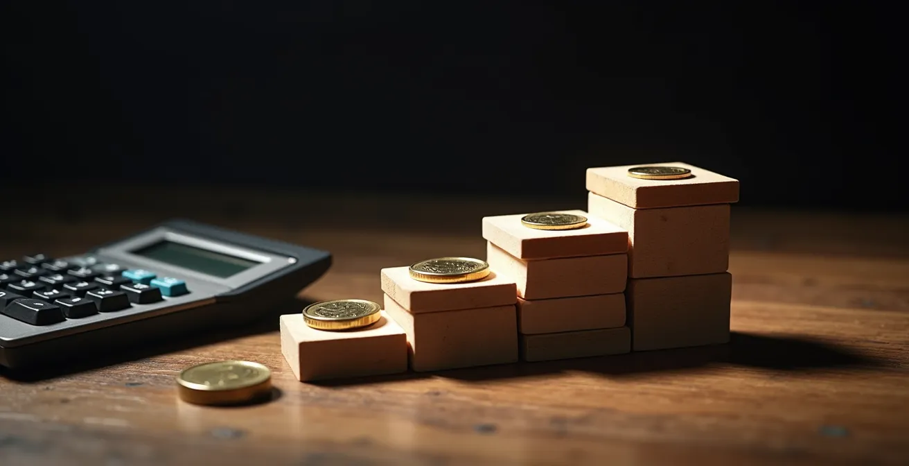 Detailaufnahme einer Rückstufungstabelle mit Berechnungsbeispielen